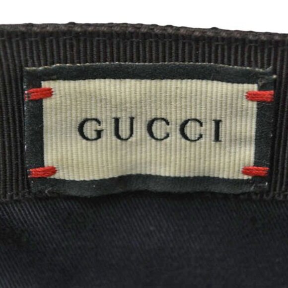 Gucci Baseball Cap Hat Gold Foil Embossed GG Black 4 Hg53 1060 Size main image 6